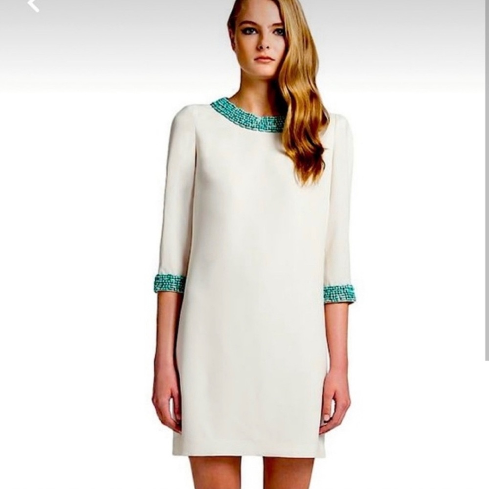Cynthia Steffe Cream dress with turquoise beading